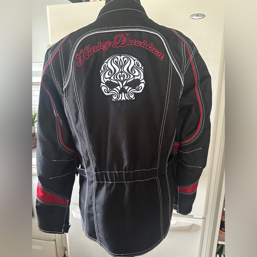 Women’s Red/Blk Harley Davidson Motorcycle Jacket Skull